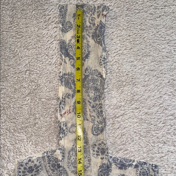 👜 Lightweight Canvas Shoulder Bag – Light Blue & Cream Paisley Pattern - Picture 5 of 6